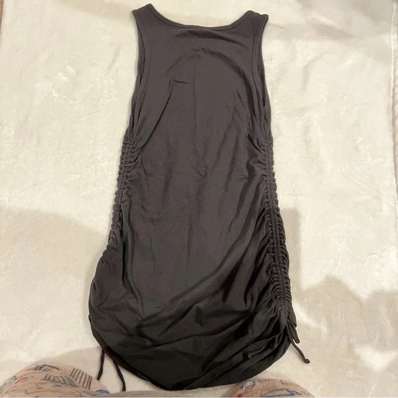 Hollister Womens Mini Dress Small Boat Neck Ruched Bodycon Gray Casual Summer - Picture 10 of 12